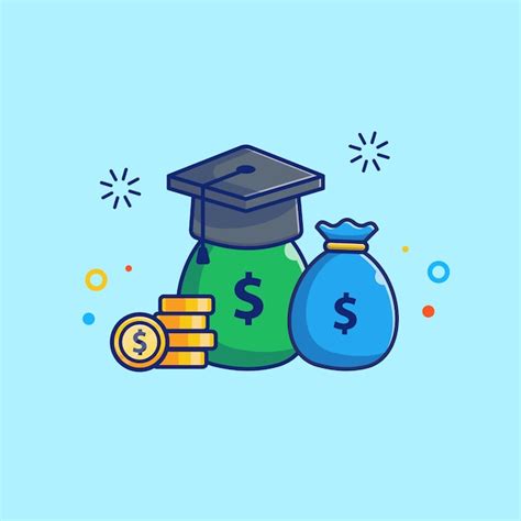 Premium Vector Scholarship Illustration Graduation Cap And Money Bag