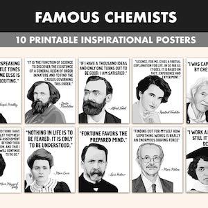 Famous Chemists Printable Posters 10 Inspiration Chemistry Etsy UK