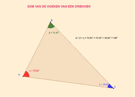 Som Van De Hoeken Van Een Driehoek GeoGebra