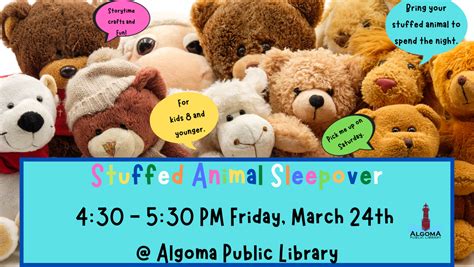 Stuffed Animal Sleepover Algoma Public Library