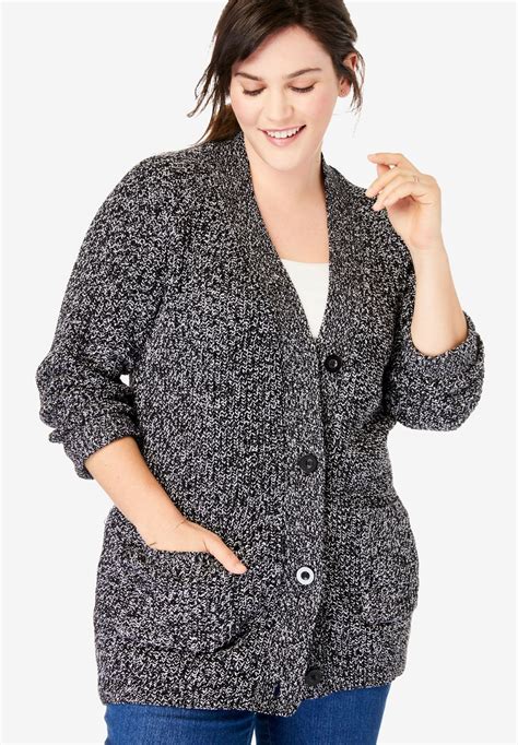 Long Sleeve Shaker Cardigan Sweater Plus Size Women Plus Size Cardigans Plus Size Jumpers