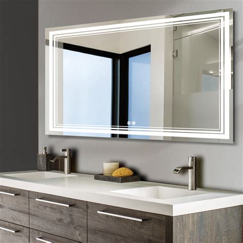 Ivy Bronx Chairity Frameless Anti Fog Led Lighted Dimmable Wall Mounted Bathroom Vanity Mirror