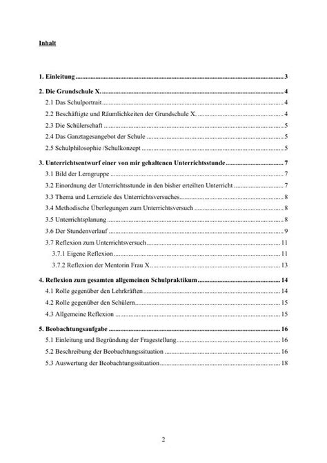 Störungen im Unterricht Bericht über das Schulpraktikum an einer