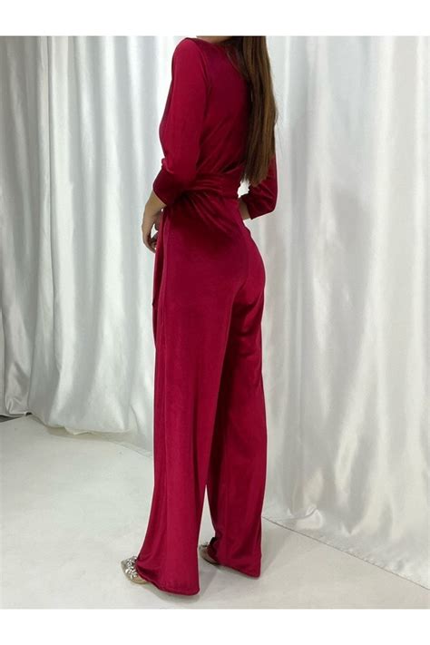 Secret Passion Lingerie New Sezon Kadife Kumaş Kruvaze Yaka Kuşaklı