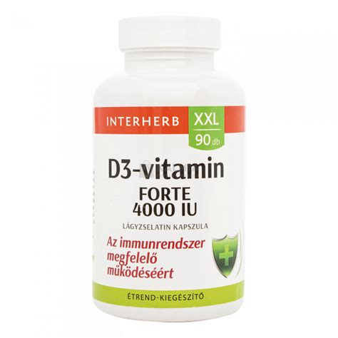 Interherb XXL D3 Vitamin Forte 4000 IU Kapszula 90 Db Onli