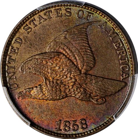 1858 Flying Eagle Cent Large Letters High Leaves Style Of 1857