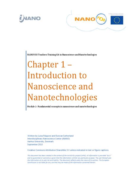 Introduction To Nanoscience And Nanotechnologies Pdf Nanotechnology