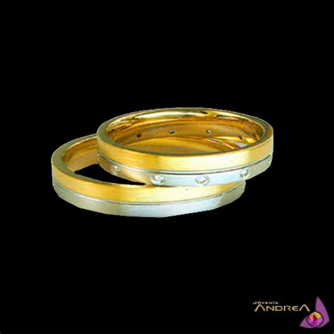 Joyería Andrea ANILLOS DE MATRIMONIO EN ORO AMARILLO Y BLANCO 18