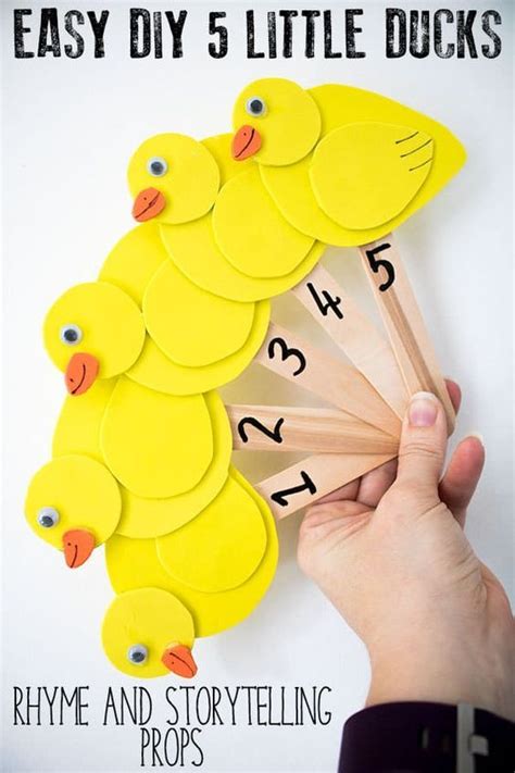 Easy Diy 5 Little Ducks Storytelling And Rhyme Props Nursery Rhyme