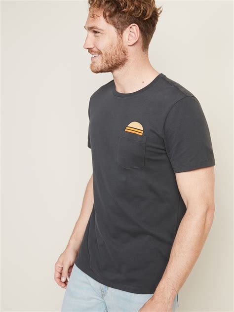 Soft Washed Embroidered Graphic Pocket Tee For Men Old Navy Shop Old