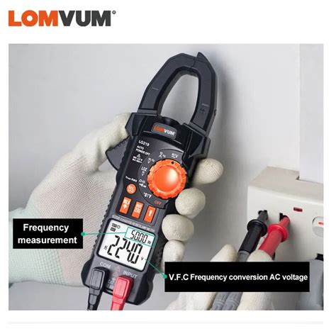 LOMVUM 600A Clamp Meter True RMS Digital Dial Display Temperature