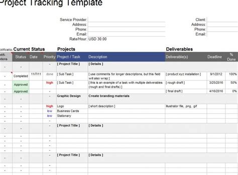 Project Management Tracker » Template Haven