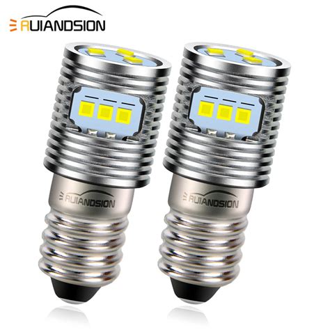 Pcs E Base Led Upgrade Bulbs For D C Cell Flashlights Csp W Dc V