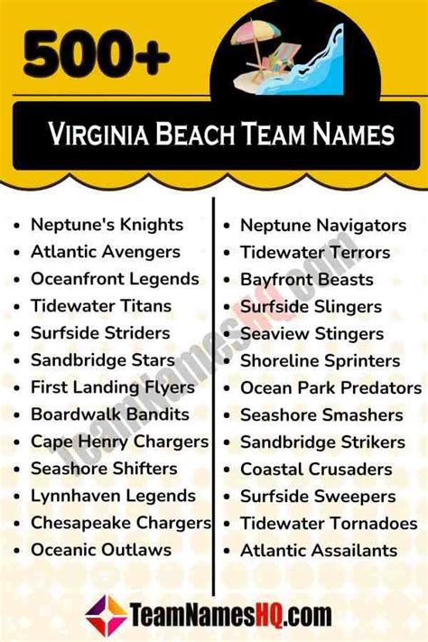 501 Beach Team Names: Catchy Ideas to Stand Out