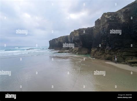 Aerial view of As Catedrais beach in north Spain Stock Photo - Alamy