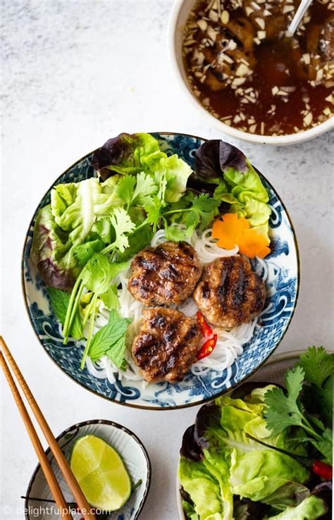 Authentic Bun Cha Vietnamese Grilled Pork Meatballs With Noodles