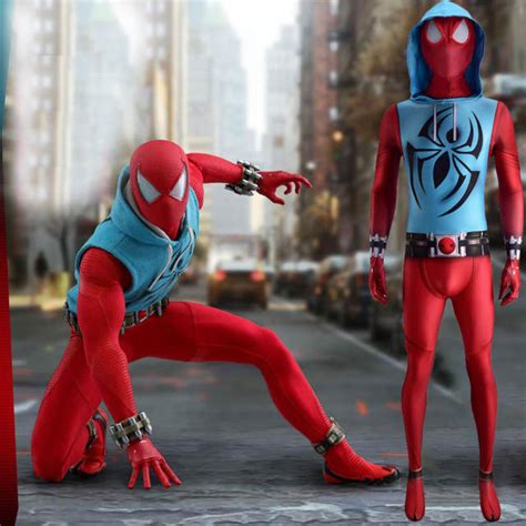 Scarlet Spider Ben Reilly Cosplay Costume Adult Kids