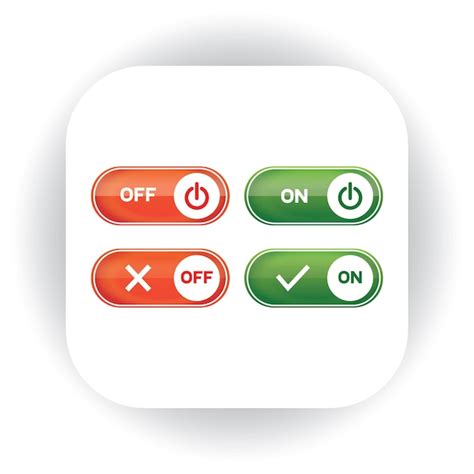 premium vector  power onoff button set green button  red button