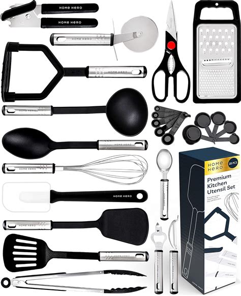 Amazon Home Hero 25 Pcs Kitchen Utensils Set Nylon Stainless