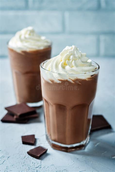 Dark Hot Chocolate with Whipped Cream Stock Image - Image of gourmet, breakfast: 160400889