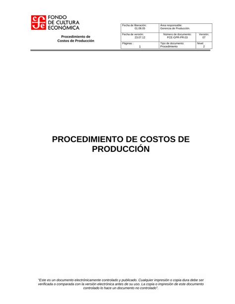 PDF PROCEDIMIENTO DE COSTOS DE PRODUCCIÓN PDF fileCualquier