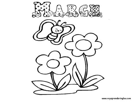 March Dibujos Meses del año para Colorear en Inglés Voy Aprender Inglés