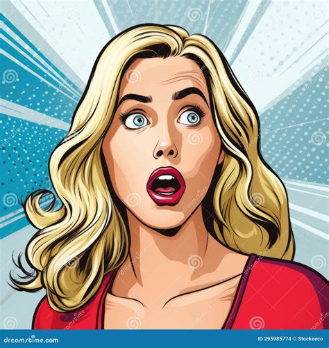 Shocked Woman Pop Art Illustration With Avacadopunk Twist Stock Illustration Illustration Of