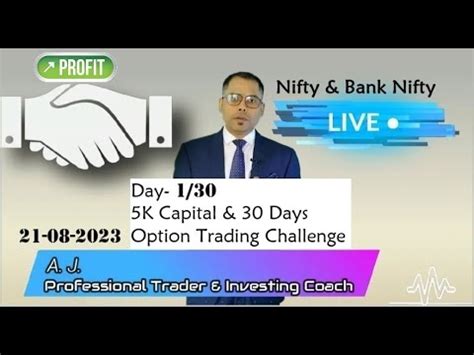 Live Trading Day 1 30 5k Capital 30 Days Option Trading Challenge