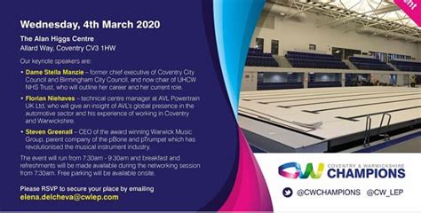 Coventry And Warwickshire Champions Event March Coventry