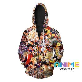 Buy Dragon Ball Z Hoodies – Dragon Ball Z TEAM Super Cool Zip Up Hoodie ...