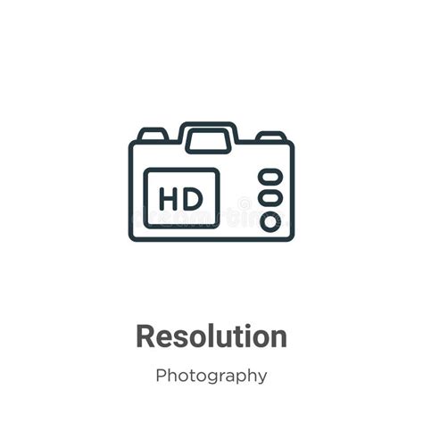 Resolution Outline Vector Icon Thin Line Black Resolution Icon Flat