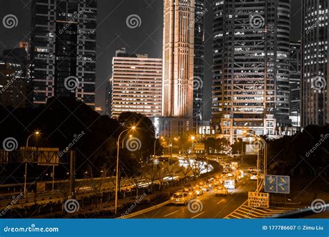 Night view of Lujiazui stock image. Image of chinan - 177786607