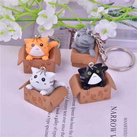 Jual Gantungan Kunci Kucing Kardus Lucu Cat Box Keychain Shopee Indonesia