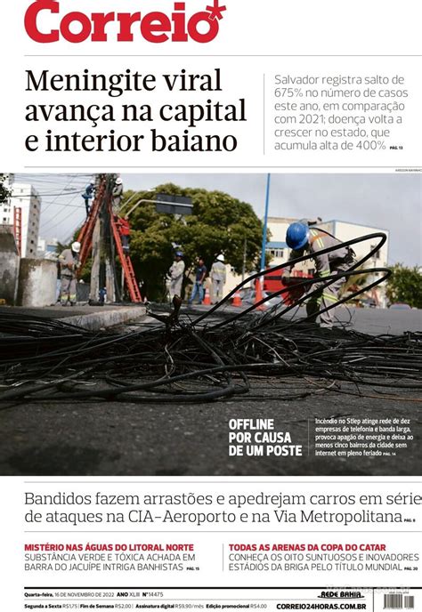 Capa Correio Edição Quarta 16 de Novembro de 2022