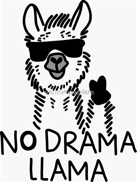 No Drama Doodle Sticker For Sale By Ventumpluviam Redbubble