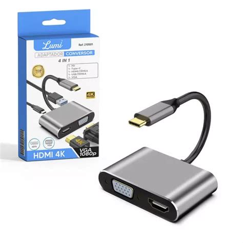 Adaptador De Hub Tipo C En A Hdmi Vga Usb Pd Compact K P