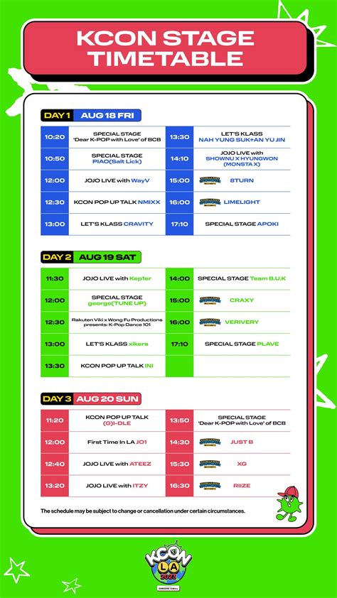 KCON STAGE Timetable By Letskcon Issuu