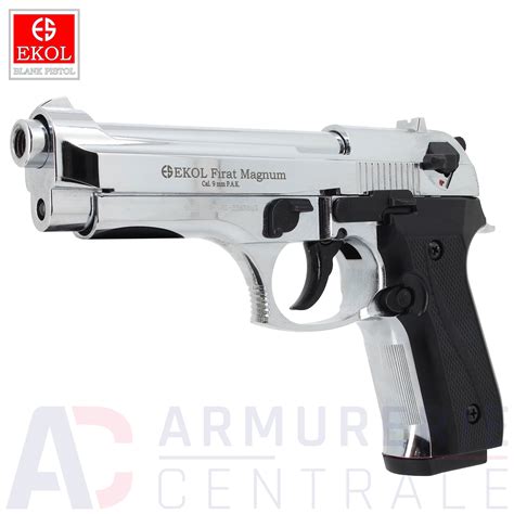 Pistolet à blanc Ekol firat magnum Chrome 9mm Pak Armurerie Centrale