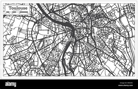 Toulouse France City Map In Retro Style Outline Map Vector