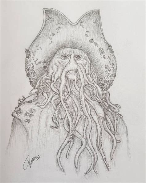 Davy Jones Drawing Davyjones Piratesofthecaribbean Drawing