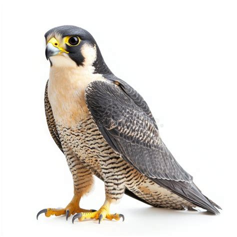 Captivating Peregrine Falcon Stands Poised With Its Wings Slightly