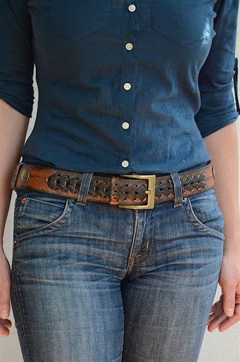 Womens Leather Belt Western Belt Rustic Leather Belt For Women Cowgirl Belt Womens Belt Boho