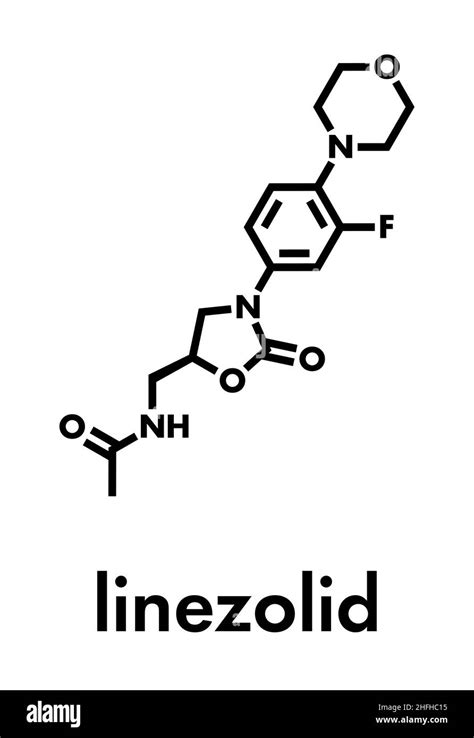 Linezolid Antibiotic Drug Oxazolidinone Class Molecule Skeletal