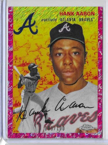 2023 Topps Platinum Anniversary Hank Aaron Toile Cream Fuchsia