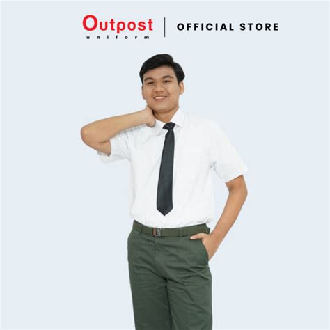 Outpost Kemeja Putih Lengan Pendek Poplin Cotton Baju Sekolah