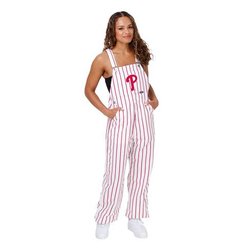 Philadelphia Phillies MLB Womens Pinstripe Bib Overalls