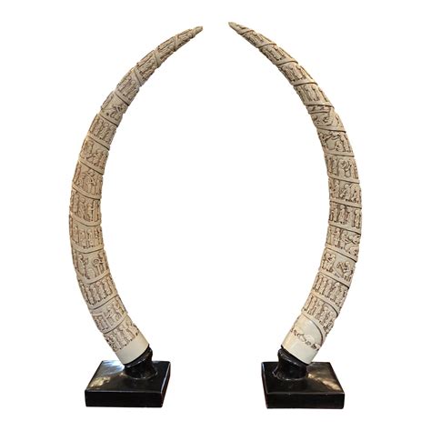 Replica Elephant Tusks - a Pair | Chairish