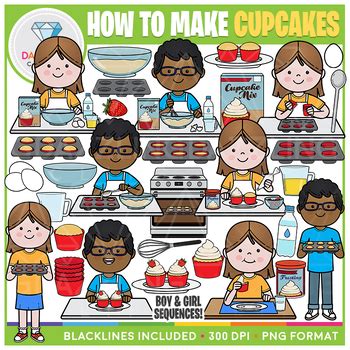 How To Make Cupcakes Clipart By Dazzling Clips Tpt