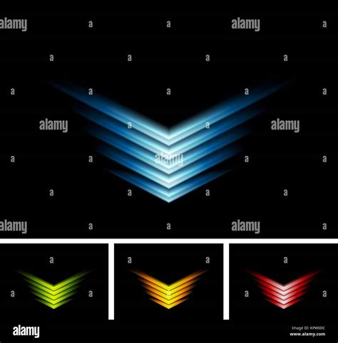 Bright Glowing Arrows On Black Background Stock Photo Alamy