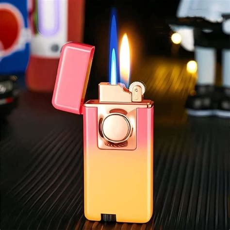 Briquet Gaz Double Feu Briquet Lampe Torche Briquet Jet